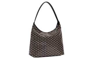 GOYARD Bohème Hobo Canvas With Leather Combo Bag, Shoulder Bag Women's Black
