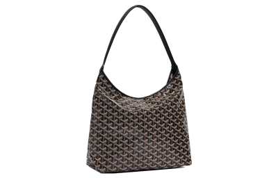 GOYARD Bohème Hobo Canvas With Leather Combo Bag, Shoulder Bag Women's Black