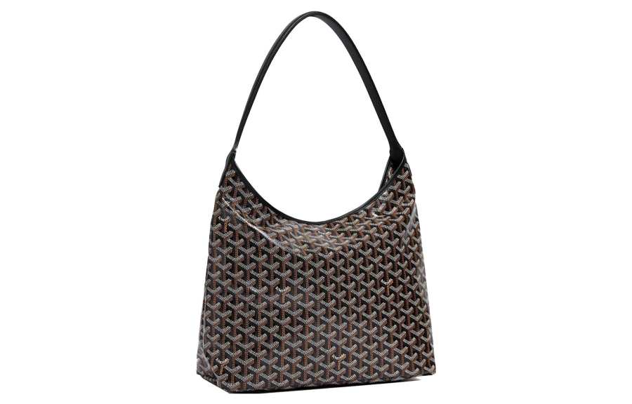 GOYARD Bohème Hobo Canvas With Leather Combo Bag, Shoulder Bag Women's Black