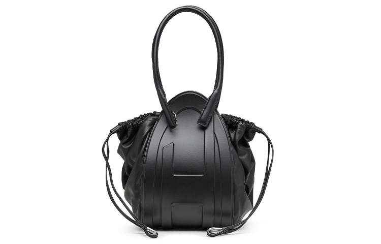 DIESEL Leather With Sheepskin Handbag, Shoulder Bag Women's Black