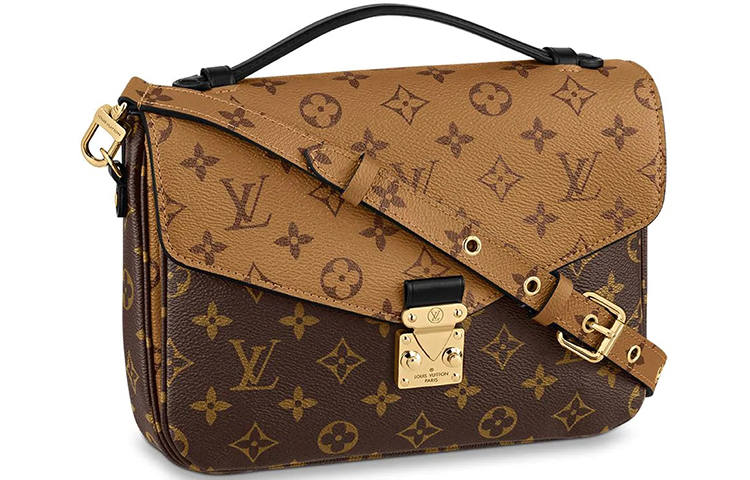 LOUIS VUITTON Pochette Metis Coated Canvas With Leather Trim Crossbody Handbag Women's Multicolor