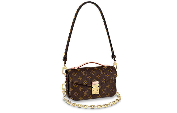 LOUIS VUITTON Pochette Métis East West Monogram Canvas Brown