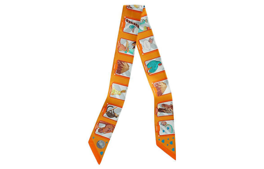 HERMES Silk Scarves Women's Orange