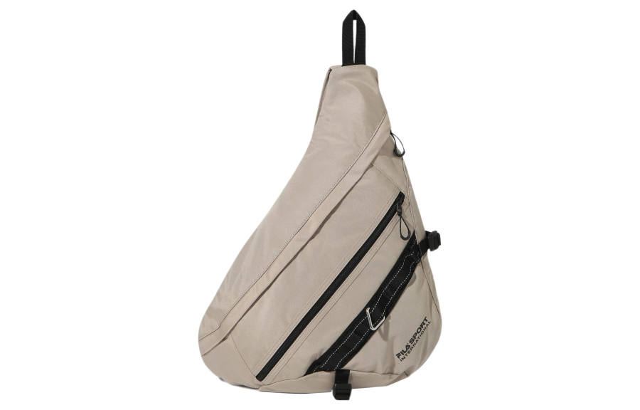 FILA Athleisure Polyester One Shoulder Crossbody Sling Bag Unisex Natural Beige