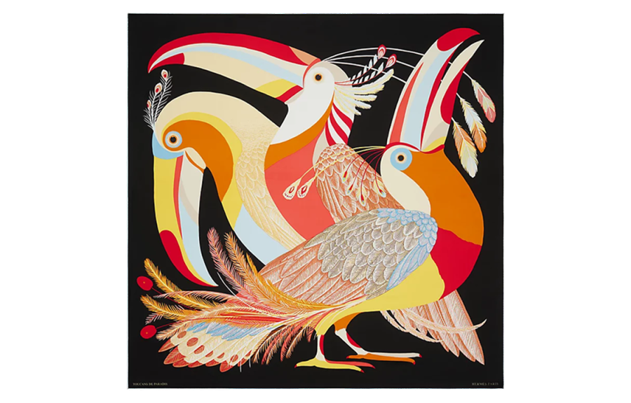 HERMES HERMES Silk Scarves Women's Black