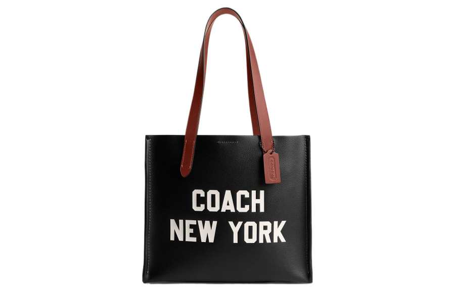COACH Cow Split Leather Tote Bag, Shopping Bag, Handbag, Shoulder Bag Large Women's Black