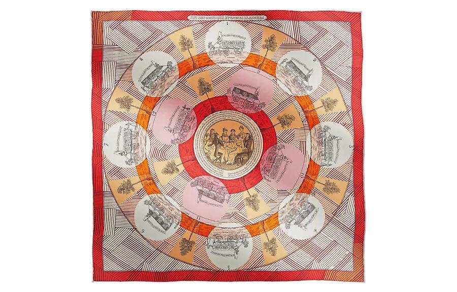 HERMES HERMES Silk Scarves Women's Red