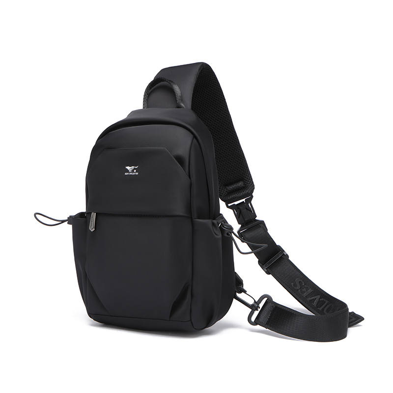 SEPTWOLVES Nylon Shoulder Bag, Crossbody Bag, Sling Bag, Fanny Pack Regular Unisex Black/Gray