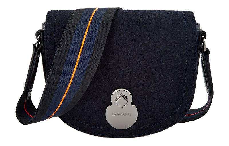 LONGCHAMP Wool Saddle Bag, Crossbody Bag, Shoulder Bag Regular Women's Black