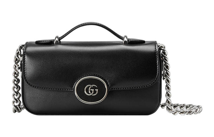 GUCCI Leather Portable Crossbody Bag, Shoulder Bag Mini Women's Black