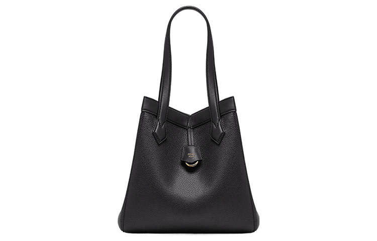 FENDI Origami Calfskin Bucket Bag, One Shoulder Handbag Medium Women's Black