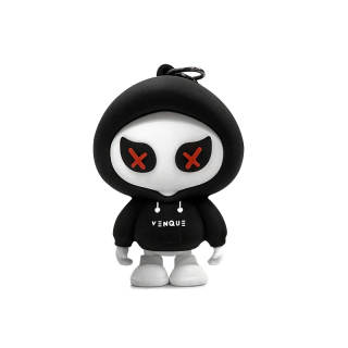 Venque PVC Backpack Doll Keychain DIY Charm Mini Unisex Black