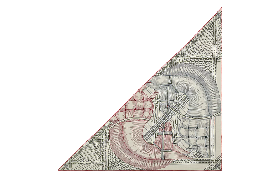 HERMES Masan & Masan Scarves Women's Gray