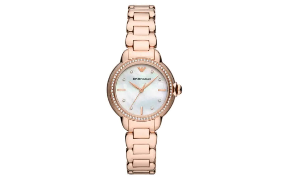 EMPORIO ARMANI Wrist Watches Quartz Movement Stainless Steel Strap 32mm Silver Dial Women's Watch
