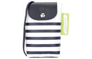 LONGCHAMP Canvas Cell Phone Pouch, Shoulder Bag, Crossbody Bag Mini Women's Blue & White