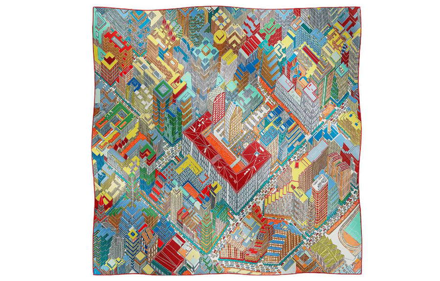 HERMES HERMES Silk Scarves Women's Green