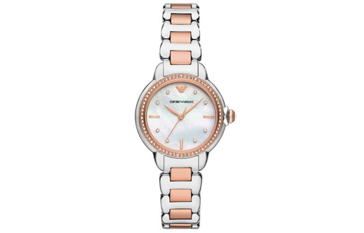 EMPORIO ARMANI Wrist Watches Quartz Movement Stainless Steel Strap 32mm White Dial Women's Watch