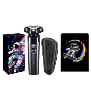 AUX 338 Rotary Razors Stainless Steel Triple Blade Full body Washable Smart Rechargeable Men's Electric