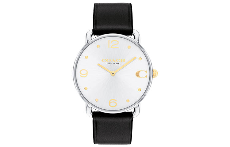 COACH ELLIOT Wrist Watches Quartz Movement Leather Strap 36mm White Dial Women's Watch