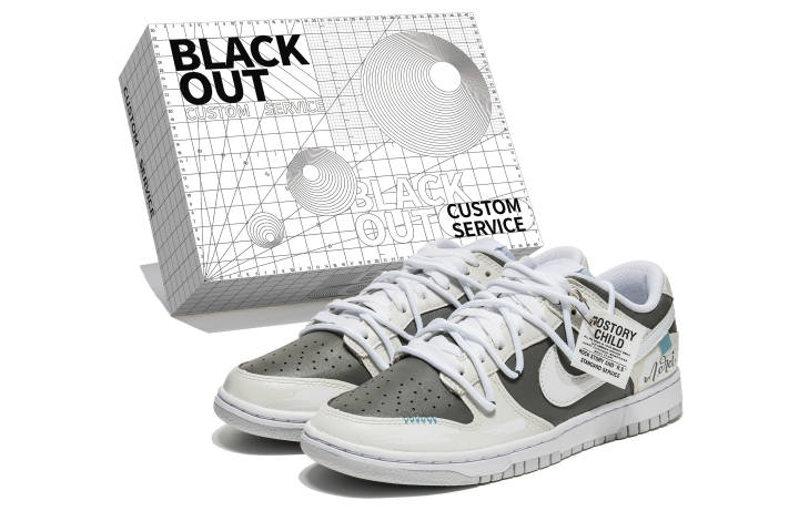 Nike Nike Dunk Slip Resistant Low top Skateboard Shoes GS Gray White