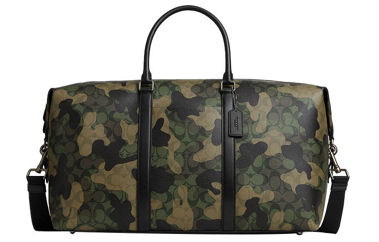 COACH Trekker Coated Canvas With Smooth Calfskin Boston Bag, Shoulder Bag, Crossbody Bag, Handbag, Travel Bag Men's