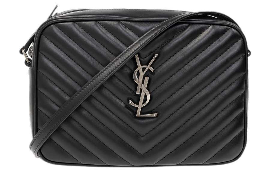 SAINT LAURENT LOU Calfskin Camera Bag, Crossbody Bag, Shoulder Bag Women's Black