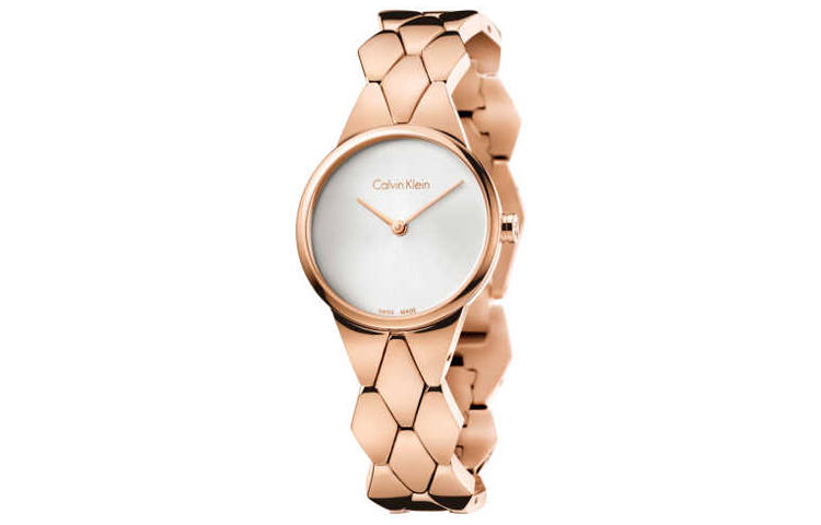 Calvin Klein CK/Calvin Klein Wrist Watches Quartz Movement Metal Strap 28mm Silver Dial Women's Watch 30m Water Resistant K6E23646