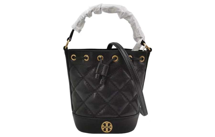 TORY BURCH Willa Leather Bucket Bag, Shoulder Bag, Crossbody Bag, Handbag Mini Women's Black