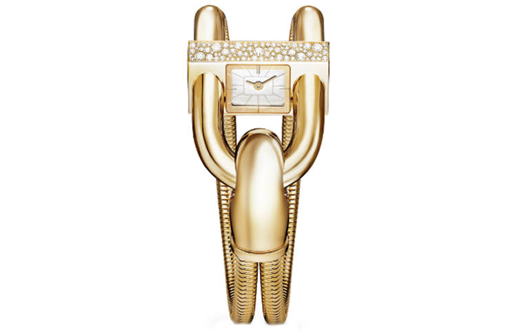 Van Cleef & Arpels CADENAS Quartz Movement Wrist Watch Women's Watch White Dial 18K Gold Watch Case