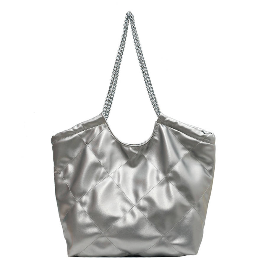 UNITE STAR Pu Chain Bag, Shoulder Bag Medium Women's Silver/Black