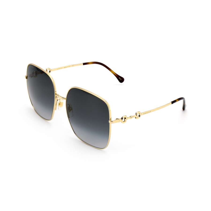 GUCCI Women's Horsebit Vintage Metal Square Sunglasses Grey
