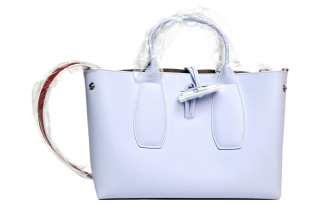 LONGCHAMP Le Roseau Calfskin Tote Bag, Shopping Bag, Shoulder Bag, Crossbody Bag, Handbag Medium Women's Sky Blue/Red