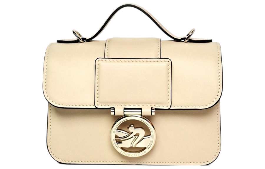 LONGCHAMP Box Trot Calfskin Baguette Bag, Shoulder Bag, Crossbody Bag Mini Women's Straw Yellow