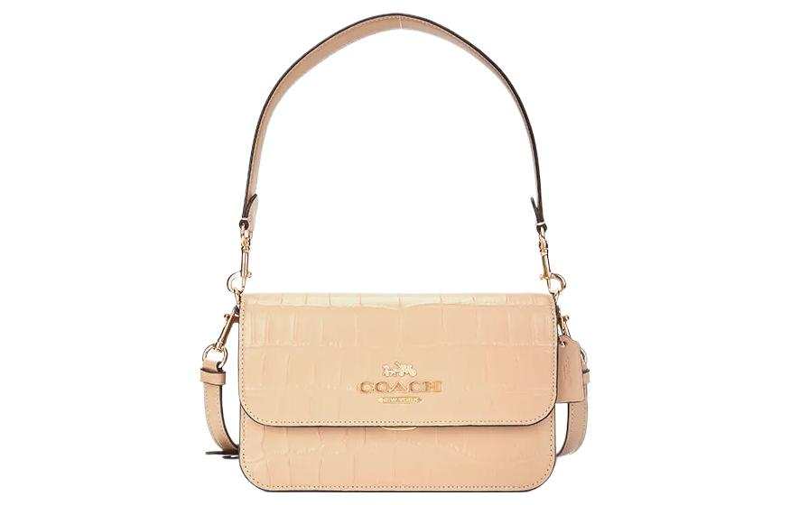 COACH Brynn Cow Leather Handbag, Crossbody Bag, Shoulder Bag Medium Women's Taupe