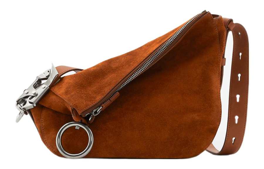 Burberry Calfskin Suede Leather Shoulder Bag, Crossbody Bag Small Women's Warm Coffee