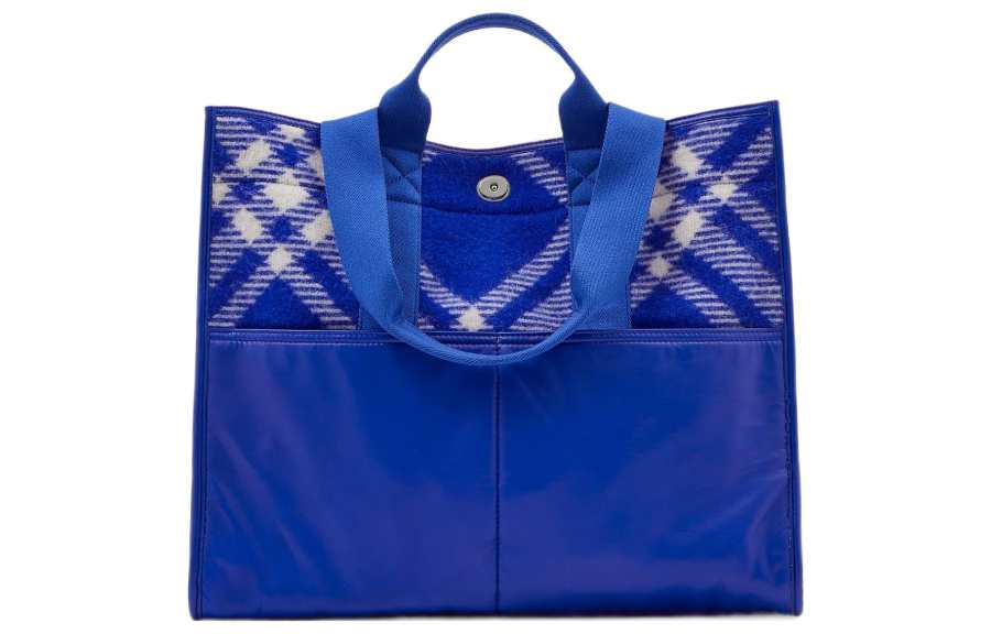 Burberry Burberry Check Pattern Shopper Tote Bag Blue