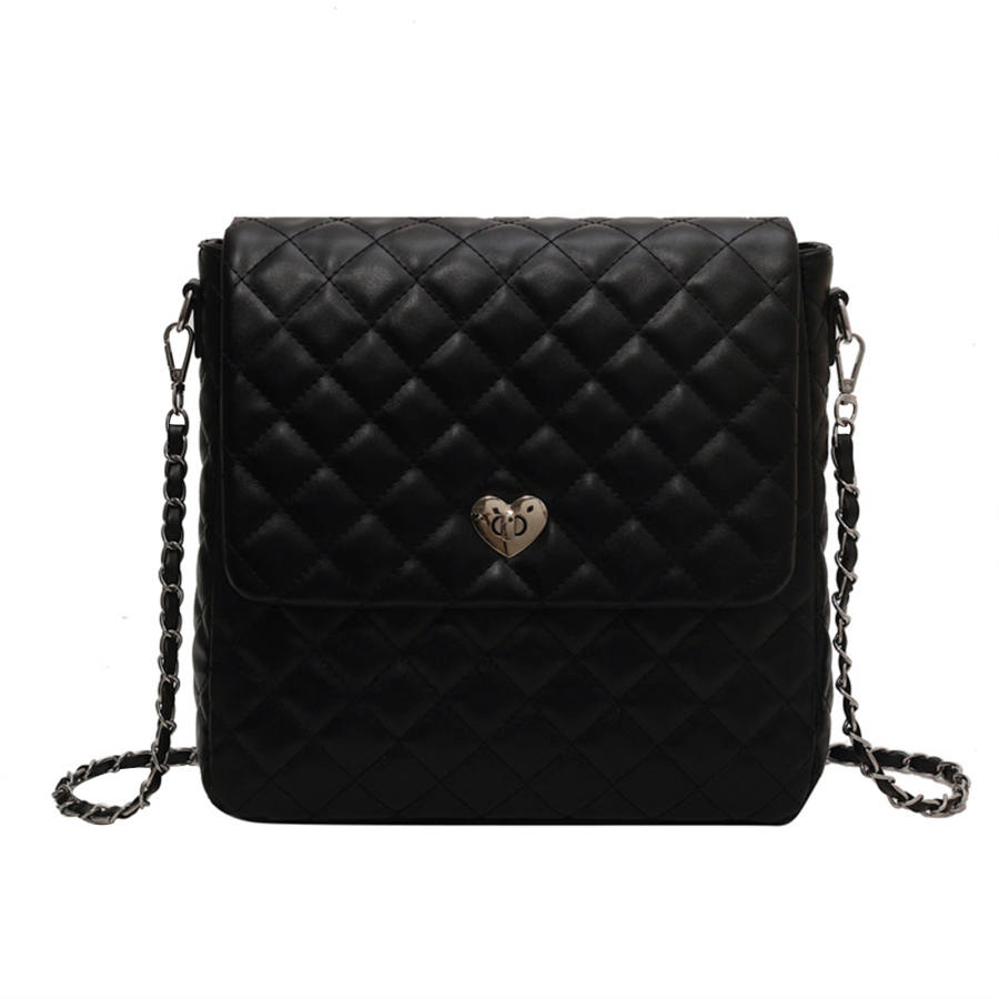UNITE STAR Pu Chain Bag, Backpack, Shoulder Bag Women's Black Diamond Pattern/White Diamond Grid/Pink Diamond Pattern