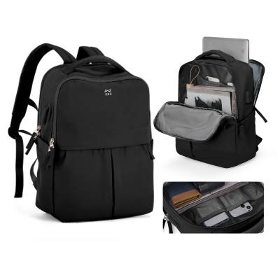 KEYSTREET Fabric Laptop Bag Backpack Unisex Black/Gray/Blue/Green/Ecru/Purple