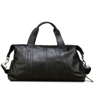 Simple & Nature Cow Leather Handbag, Shoulder Bag, Crossbody Bag, Travel Bag Large Men's Black