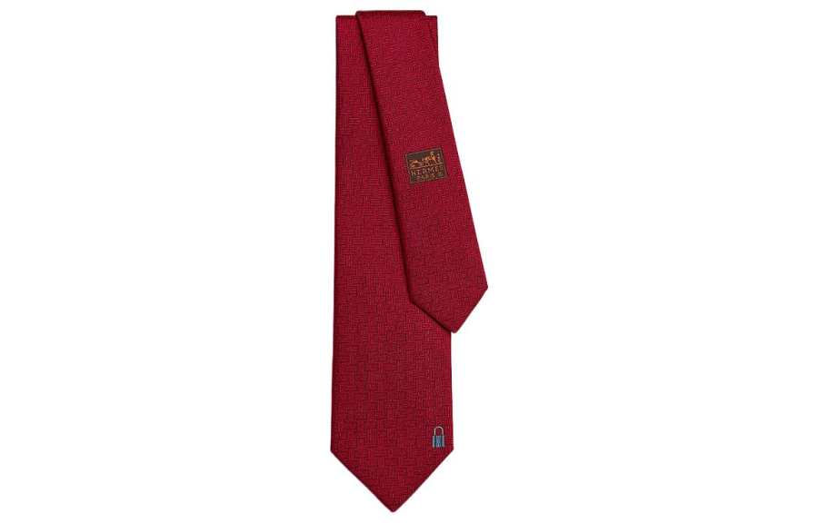 HERMES HERMES Pinces H Ties Men's Carmine