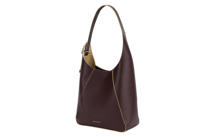 AMAZING SONG Cow Leather Underarm Shoulder Bag Large Women's Pistachio White/ivory Grey/dark Chocolate