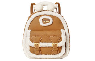 Miffy Plush Patchwork Backpack Medium Women's Brown/Ecru