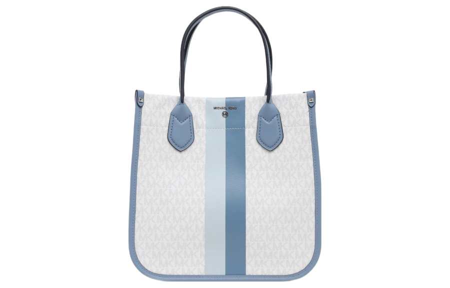 MICHAEL KORS Heidi Coated Canvas Tote Bag, Shopping Bag, Handbag Large Women's Blue
