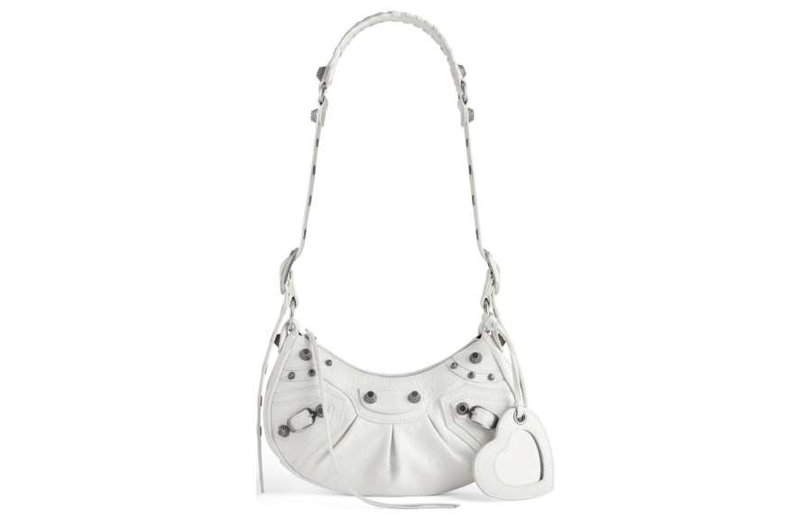 Balenciaga Le Cagole Fine Grained Sheepskin Dumpling Bag Biker Bag, Crescent Bag, Shoulder Bag, Crossbody Bag Women's