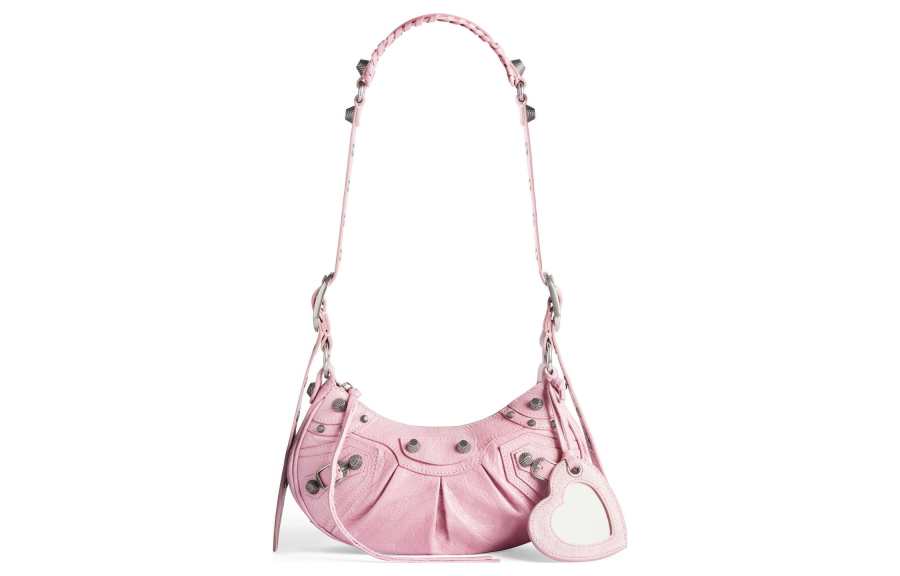 Balenciaga Le Cagole Sheepskin Portable Crossbody Bag, Shoulder Bag Mini Women's Pink