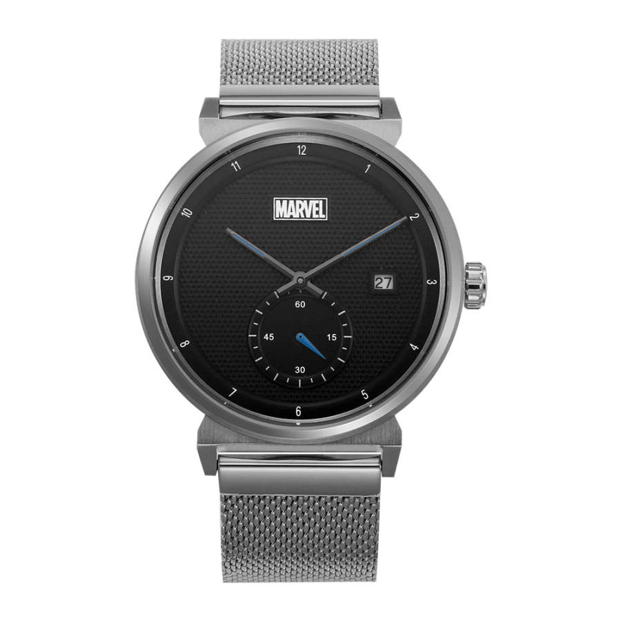 MARVEL MARVEL Heartstrings Collection Quartz Movement Metal Strap Watch Men's Watches Black Dial Multifunction