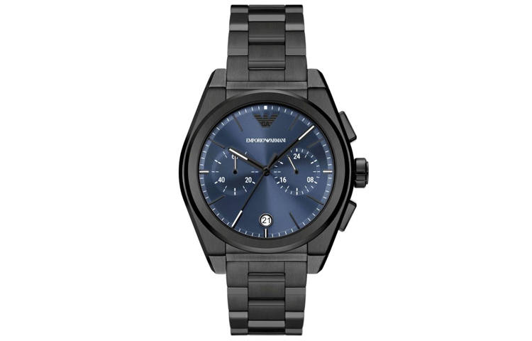 EMPORIO ARMANI Wrist Watches Quartz Movement Stainless Steel Strap 43mm Blue Dial Men's Watches