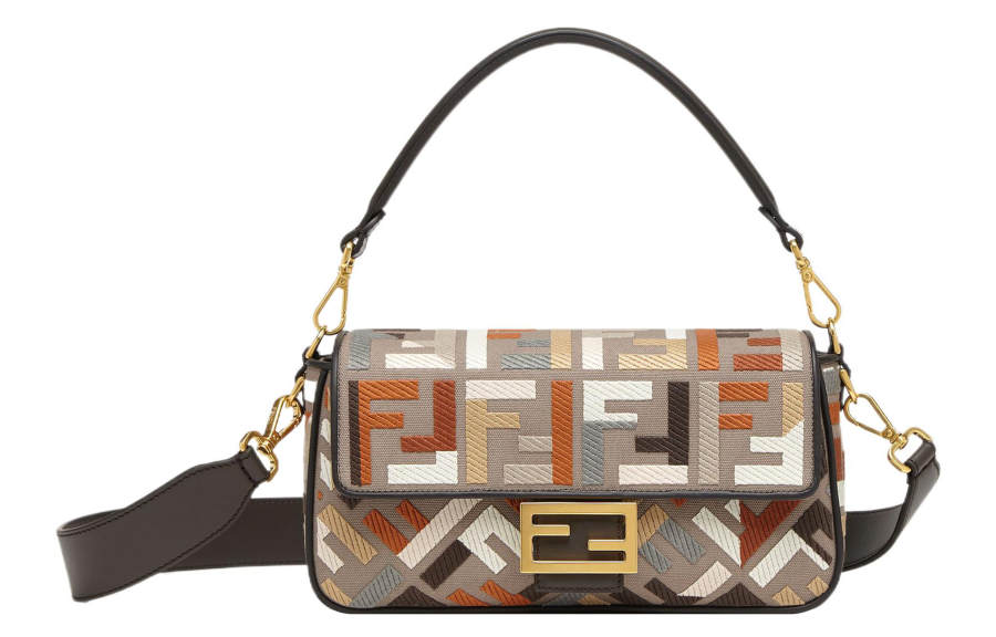 FENDI Baguette Cotton With Polyamide And Polyurethane Handbag Medium Women's Multicolor