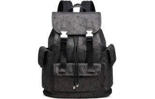 Slazenger Abrasion Resistant PU Soft Leather Backpack Large Unisex Dark Gray/Black