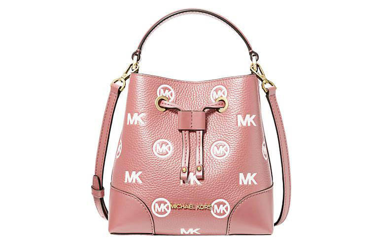 MICHAEL KORS Mercer Leather Bucket Bag, Shoulder Bag, Crossbody Bag, Handbag Small Women's Pink